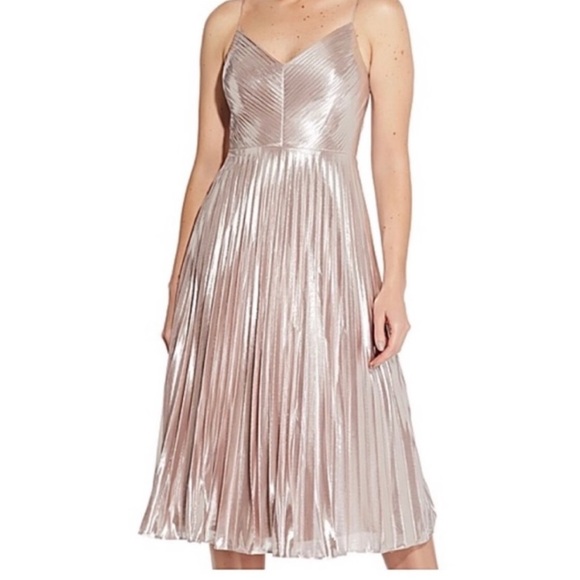 Aidan Mattox Pleated Knit Midi Dress Size 2 NWT - Picture 1 of 3